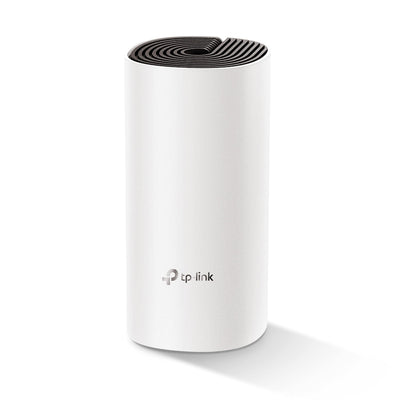 TP-Link Deco E4 Mesh WLAN Set (1er Pack), AC1200 Dual Band Router & Repeater (Reichweite bis zu 130m², ideal für große Häuser mit mehreren Geräten, 2x 100Mbit/s Ports) weiß
