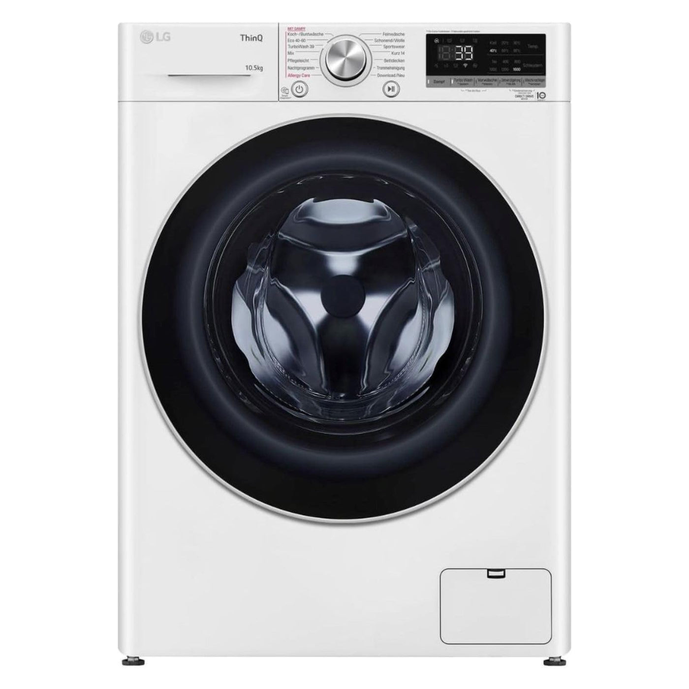 LG Electronics Waschmaschine 10,5 kg AI DD Steam TurboWash 360° ThinQ Neue Wohlfühl-Trommel F6WV710P1 Weiß