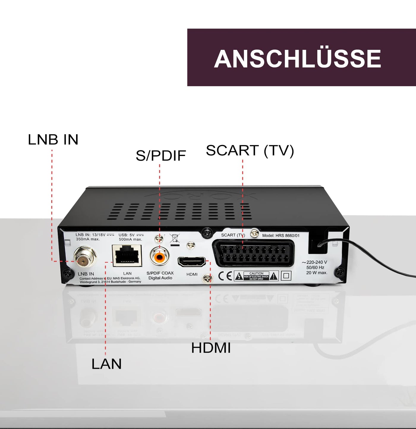 XORO HRS 8660 - Digitaler Satellitenreceiver, Astra 19.2 Senderliste vorprogrammiert, PVR-Ready, Timeshift, USB Mediaplayer, LED-Display, einfache Installation