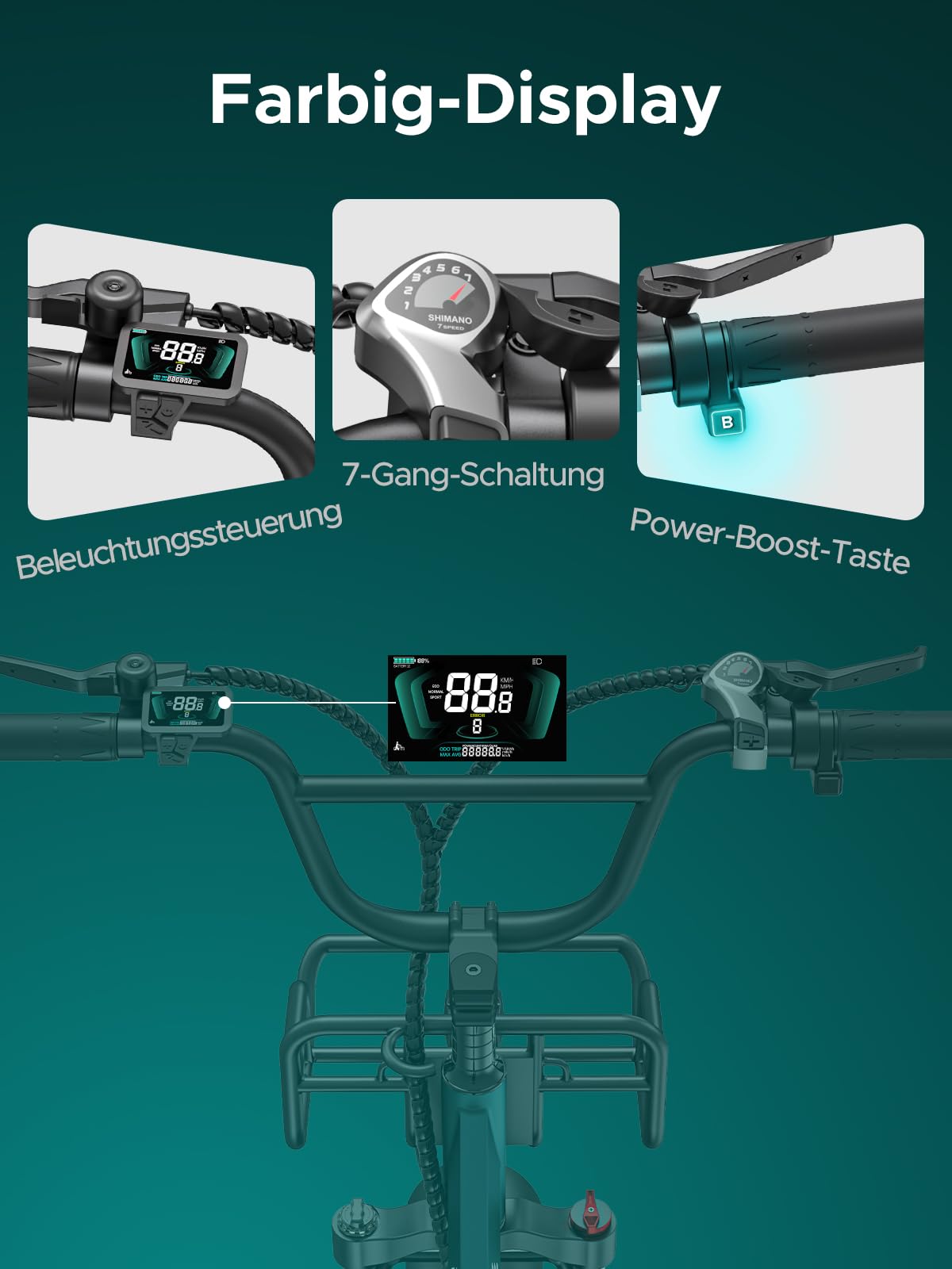 ENGWE E Bike Herren mit 48V 13Ah Batterie, 20 * 4.0 Zoll, 7-Gang Getriebe mit LCD-Display, 250W Motor & 25km/h, Reichweite bis zu 120km L20/L20 Boost