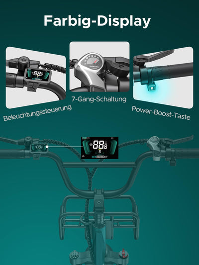 ENGWE E Bike Herren mit 48V 13Ah Batterie, 20 * 4.0 Zoll, 7-Gang Getriebe mit LCD-Display, 250W Motor & 25km/h, Reichweite bis zu 120km L20/L20 Boost