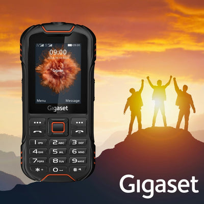Gigaset GLX8 - Robustes 4G-Outdoor-Tastenhandy – Staub- & wasserdicht IP68 Schutzklasse - Dual SIM - ohne Vertrag - Bluetooth 5.0-2,4 Zoll LCD-Display, Schwarz/Orange