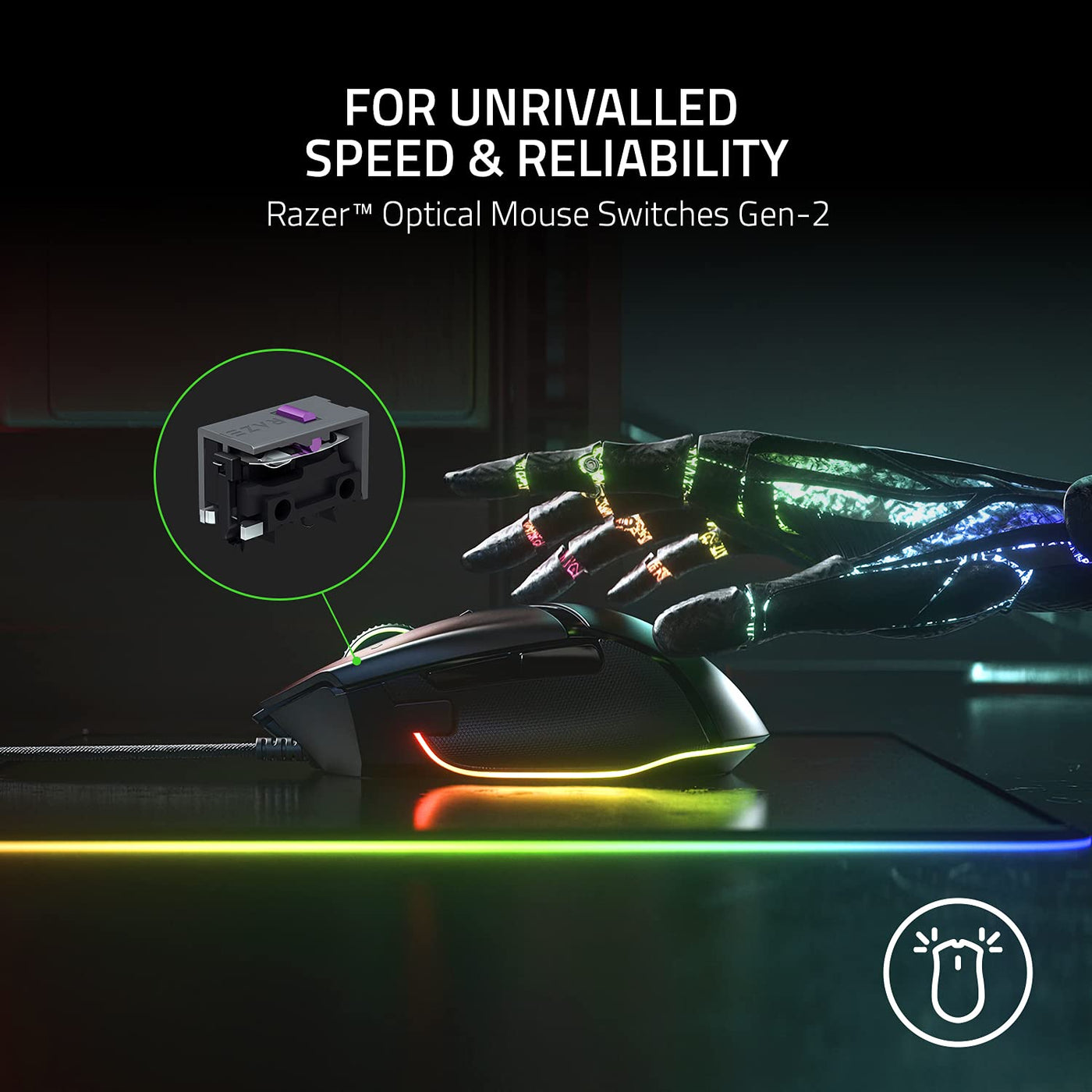 Razer Huntsman V3 Pro Tenkeyless - Analoge optische E-Sport-Tastatur & Basilisk V3 - Kabelgebundene, anpassbare Gaming Maus mit Chroma RGB für PC/Mac