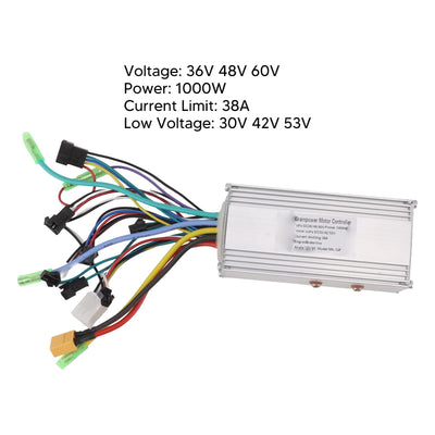 BuyWeek Elektrofahrrad Bürstenloser Motor Controller Kit, 36V 48V 60V 1000W 38A 3 Modus Sinuswellen Controller M5 LCD Anzeigefeld Kit für E-Bike Elektroroller