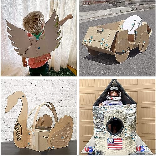 Makedo - Konstruktionsspielzeuge für Pappe, Kinderspiele ab 5, Mint-Lernspielzeug, perfekt für das kreative Spielen zu Hause - 126-teiliger Werkzeugsatz - Discover Packung