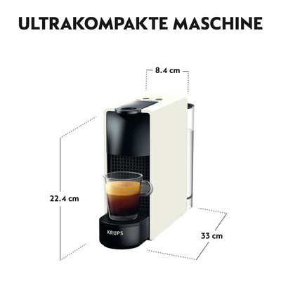 Nespresso Krups XN1101 Essenza Mini Kaffeekapselmaschine | 1260W | weiß | 0,7 Liter