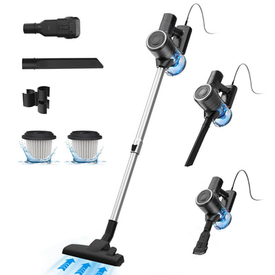 Vexilar 5-in-1 Staubsauger, 600W/28KPa Staubsauger mit Kabel, Leicht Handstaubsauger mit 7m Kabellänge, 800ml Staubbehälter, Stielstaubsauger mit Kabel für Boden, Teppich, Haare