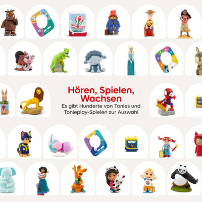 tonies Toniebox 2 Bundle Incl. 2 Tonie: Schlummerbande Schlummerbär und Hase, Mondgrau, Audioplayer für Hörbücher, Lieder, Einschlafen und Tonieplay für Kinder