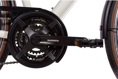 Airtracks Damen Trekking Fahrrad 28 Zoll Trekkingbike TR.2820L City Bike Trekkingrad Shimano ACERA RD-T3000 24 Gang Kettenschaltung Nabendynamo Weiß Matt Damen 48cm Körpergröße 155-170cm