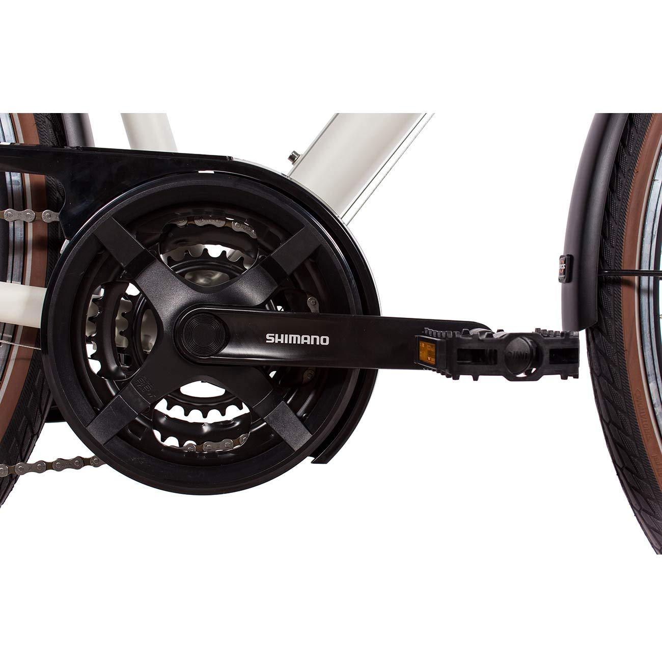Airtracks Damen Trekking Fahrrad 28 Zoll Trekkingbike TR.2820L City Bike Trekkingrad Shimano ACERA RD-T3000 24 Gang Kettenschaltung Nabendynamo Weiß Matt Damen 48cm Körpergröße 155-170cm