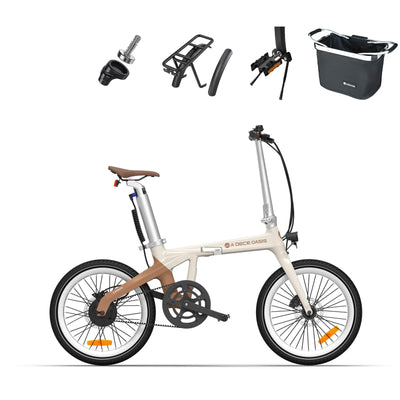 ADO E-Bike Air Carbon Elektrofahrrad, ebike Damen/ebike Herren,Bike,klapprad Riemenantrieb 14,5Kg IPS LCD Display, GPS,ADO APP,250W(Weiẞ)