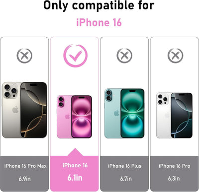 Tikgue Handykette für iPhone 16 Hülle mit Band, Handyhülle mit Kordel zum Umhängen Schutzhülle mit Kette Glitzer Transparent Weich TPU Silikon Bumper - Roségold