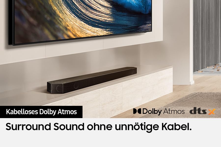 Samsung HW-Q935GD 9.1.4-Kanal Q-Soundbar für TV-Geräte, 2.0.2-Kanal-Rücklautsprecher, Bluetooth-Lautsprecher mit kabellosem Dolby Atmos / DTS:X, Q-Symphony [2024]