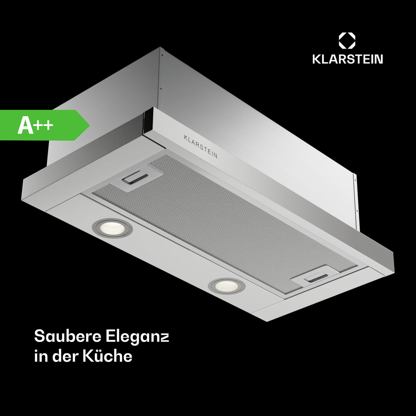 Klarstein Dunstabzugshaube 60cm, Abluft-Dunstabzugshaube mit Spülmaschinenfestem Filter aus Aluminium, Leise Abzugshaube Abluft, 305m³/h Luftstrom, Effiziente Wandhauben mit LEDs & Touch Controls