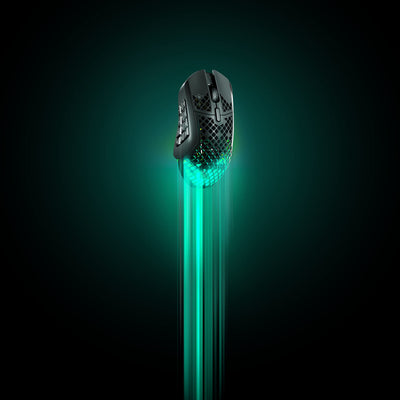 SteelSeries Aerox 9 Wireless - RGB Gaming-Mouse mit Öffnungen in der Oberfläche - Federleichtes, wasserabweisendes Design - 18 Tasten - Bluetooth/2,4 GHz – Optischer TrueMove Air-Sensor mit 18.000 DPI