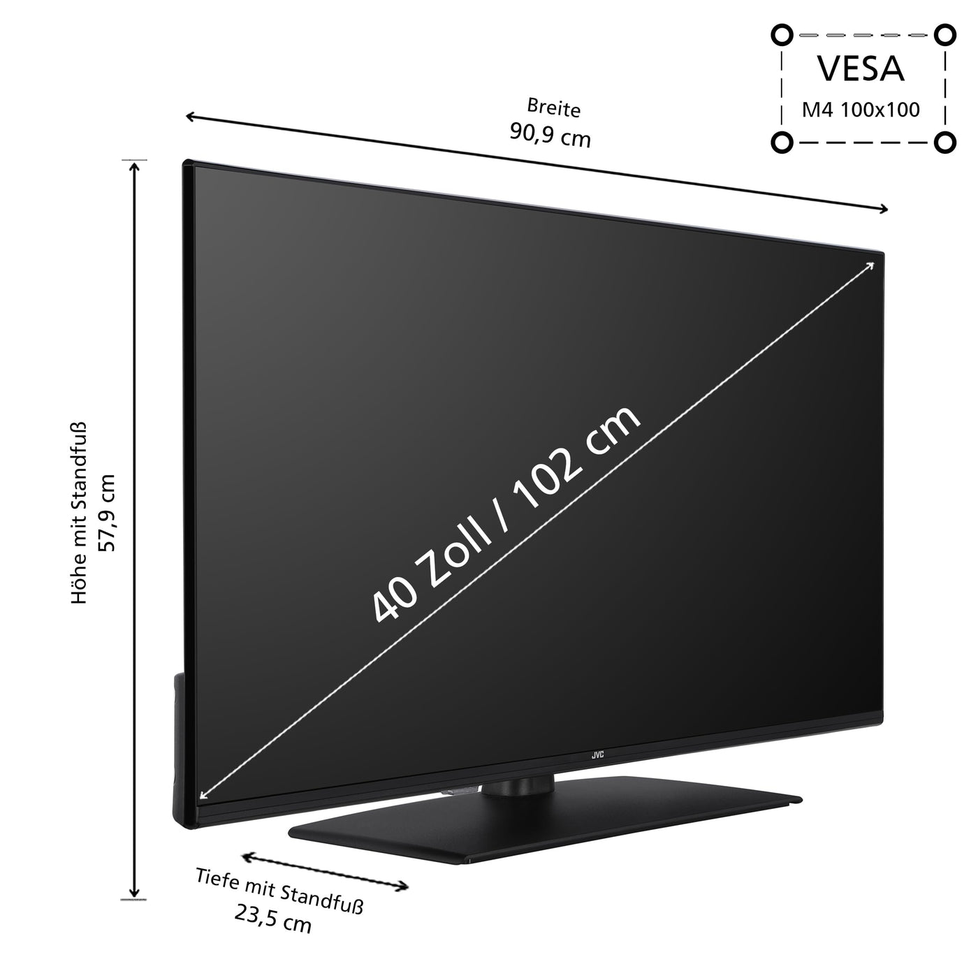 JVC Fernseher 40 Zoll Smart TV powered by TiVo (Full HD, HDR, Triple-Tuner, 6 Monate HD+ inkl.) LT-40VF5355