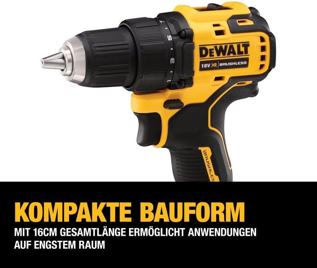 Dewalt 18V XR 2-Gang Akku-Bohrschrauber DCD708D2T (bürstenloses Vollmetall-Getriebe, 13 Mm Vollmetall-Schnellspann-Bohrfutter, LED-Arbeitslicht, Inkl. 2x Akkus, Ladegerät, Gürtelclip, T Stak Box)
