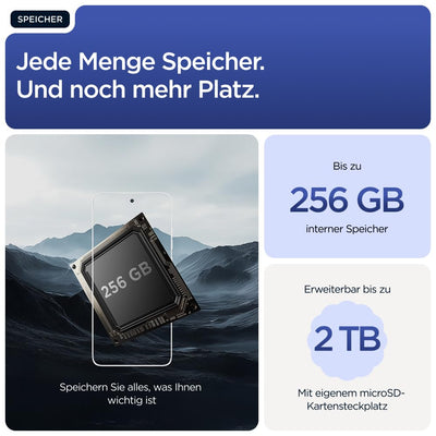 Motorola Moto g56 5G Smartphone (Robustes 6,72“-FHD+-Display Dank Gorilla Glass 7i, 50-MP-Kamera mit Moto-AI, 8/256 GB, 5100 mAh, extrem temperaturbeständig) Pantone Black Oyster, inkl. Schutzcover