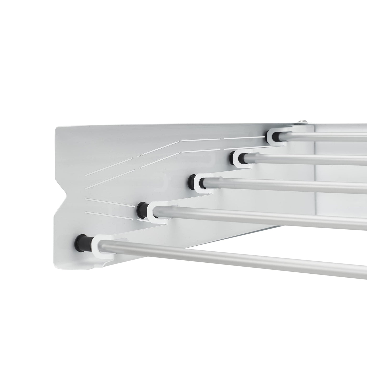 HomeArt Wäscheständer zur Wandmontage, 75 cm, einziehbarer Wäscheständer, faltbarer Wäschetrockner, Innen- und Außenbereich, kompaktes gemustertes Design, 20 kg Tragkraft, Weiß