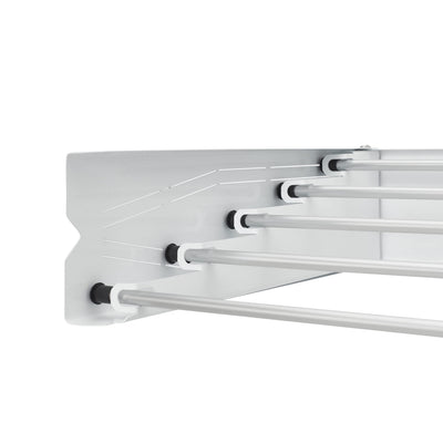 HomeArt Wäscheständer zur Wandmontage, 75 cm, einziehbarer Wäscheständer, faltbarer Wäschetrockner, Innen- und Außenbereich, kompaktes gemustertes Design, 20 kg Tragkraft, Weiß