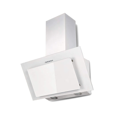 Respekta Dunstabzugshaube kopffrei/Dunstabzugshaube schräg 60 cm/Metallgehäuse mit Glasschirm in Weiß/Abluft - und Umluftfunktion / CH33060WB / B / 51 – 63,5 dB