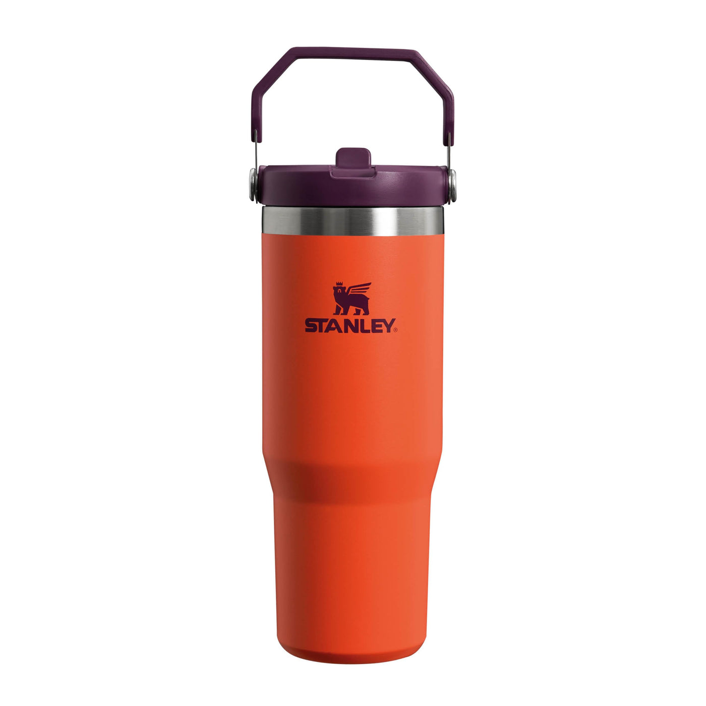 Stanley IceFlow Flip Straw Trinkflasche mit Strohhalm 0.89L - Thermosflasche Hält 12+ Stunden Kalt - Auslaufsicher - Trinkflasche Sport - Wasserflasche BPA Frei - Spülmaschinenfest - Tigerlily Plum