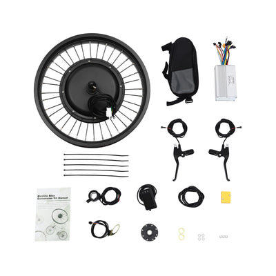 20 Zoll Fat-Bike Fatbike Umbausatz 48V 1000W Vorderrad E-Bike Bürstenloser Motor Kit mit LCD Display und Daumen-Drehknopf, Electric Bicycle Conversion Kit