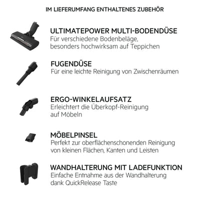 AEG ULTIMATE 7000 ÖKO AP71UB14AM Akku-Staubsauger/extra kraftvoll/ultraleicht 2,2 kg/70 % Recyclingmaterial/bis zu 40 Min. Laufzeit/120m²/5-Stufige Filtration/alle Böden/Automatik, Matte Black