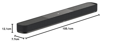 Sennheiser AMBEO Soundbar Plus für TV und Musik - EU-Stecker - 3D Surround Sound, virtuelles 7.1.4-Lautsprecher-Setup, eingebaute Dual Subwoofer und erweiterte Streaming-Anbindung