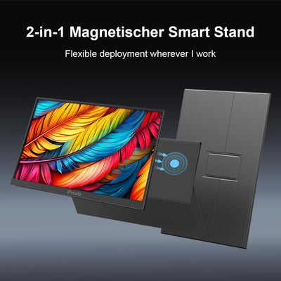 Portable Monitor, 15.6 Inch Mobiler Monitor, FHD 1080P Tragbarer Monitor mit Lautsprecher, Portabler PC Monitor Laptop Bildschirm Erweiterung USB C Zweiter Bildschirm für Laptop Gaming Switch/Xbox