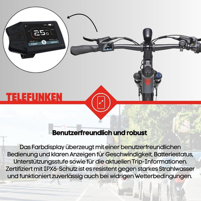 TELEFUNKEN SUV E-Bike 27,5 Zoll für Damen & Herren | Pedelec mit Mittelmotor & 468Wh Akku | Elektrofahrrad mit 7-Gang Kettenschaltung & Hydr. Scheibenbremsen, StVZO-konform | SUV500