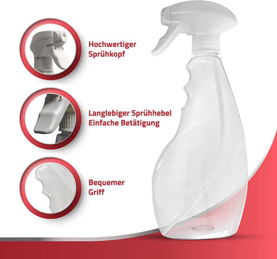 SPRAYZ Sprühflasche - Leere Sprühflaschen zum Befüllen mit Wasser, Ideale Friseursprühflaschen mit feiner Düse und transparentem Design, zum Bügeln, Reinigen und für Pflanzen (2-Pack)
