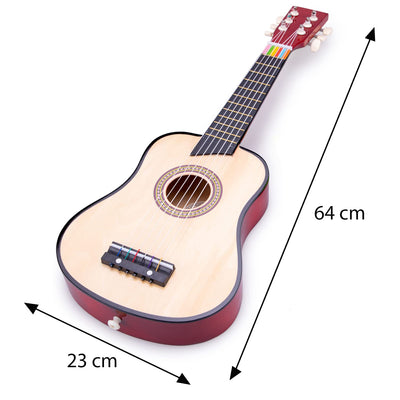 New Classic Toys - 10304 - Musikinstrument - Spielzeug Holzgitarre - Deluxe - Naturell, Kinder (Unisex)