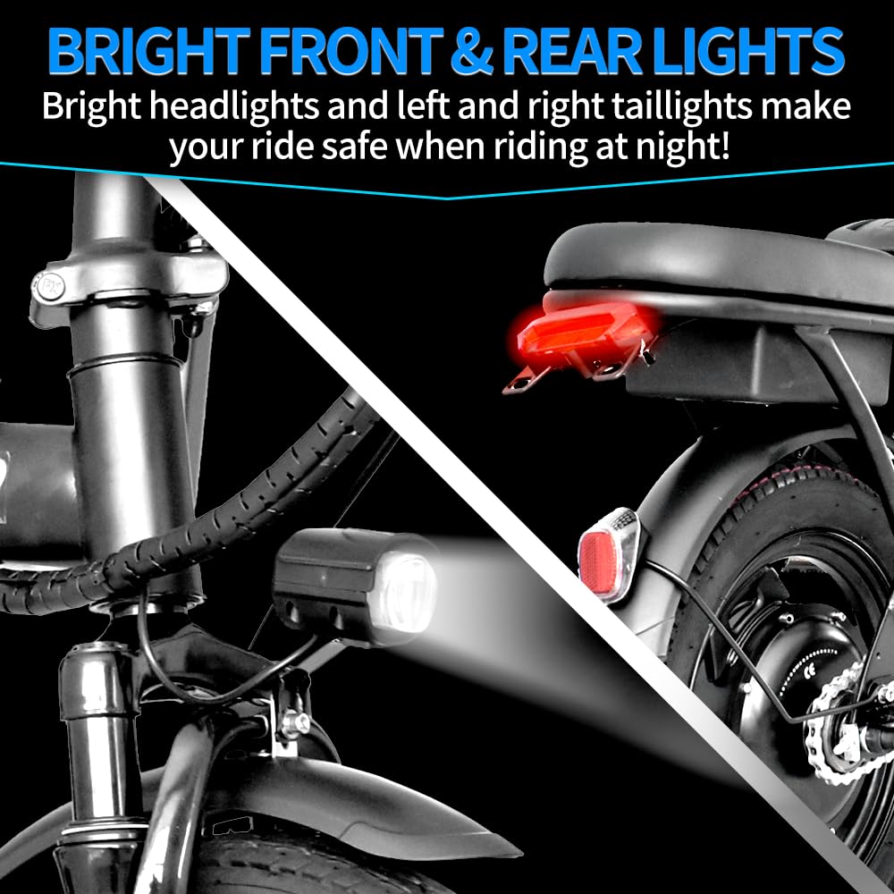 DEEPOWER Klappbares Elektrofahrrad, Elektrofahrrad, 48V 30Ah herausnehmbarer Akku, 90-135 KM PAS Meilenzahl, 250W Motor, Doppelscheibenbremsen, Citybike für Erwachsene (30Ah)