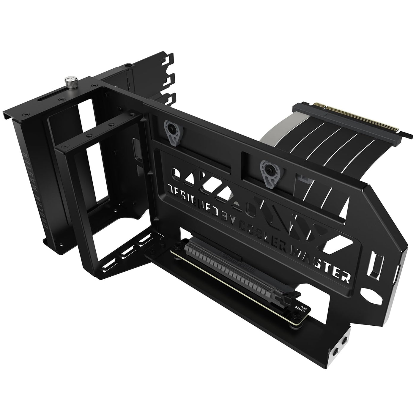 Cooler Master Vertical GPU Holder Kit V3 – Für E-ATX/ATX/mATX PC-Gehäuse & PCI-E 4.0-Geräte, anpassbare modulare Grafikkartenunterstützung, dicke SGCC-Stahlhalterung, inkl. 165mm Riser-Kabel – Schwarz