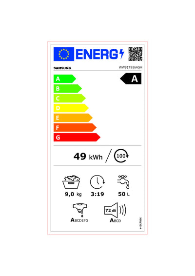 Samsung WW91T4048CE/EG Waschmaschine, 9 kg, 1400 U/min, Ecobubble, Hygiene-Dampfprogramm, FleckenIntensiv-Funktion, Digital Inverter Motor, Weiß