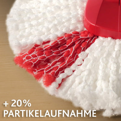 Vileda Turbo Wischmopp Komplett Set mit extra 2in1 Moppkopf, Bodenwischer mit Teleskopstiel, 2 Mikrofaser Moppköpfe mit Kraftfasern und Eimer mit Powerschleuder, schnell und reinigungsstark