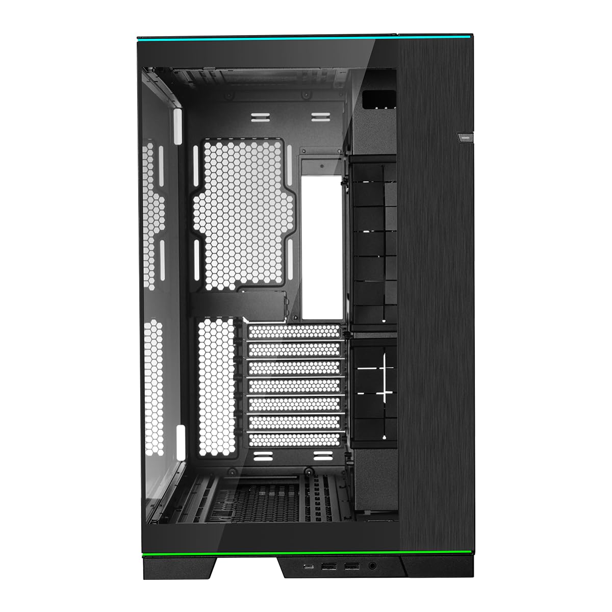 Lian Li O11D EVO RGB Gaming PC Gehäuse ATX Schwarz - Midi Tower PC Gehäuse mit RGB-Beleuchtung, Grafikkarten bis 455 mm, bis zu 420 mm Radiatoren, Black PC Case Stahl, Aluminium, Gehärtetes Glas