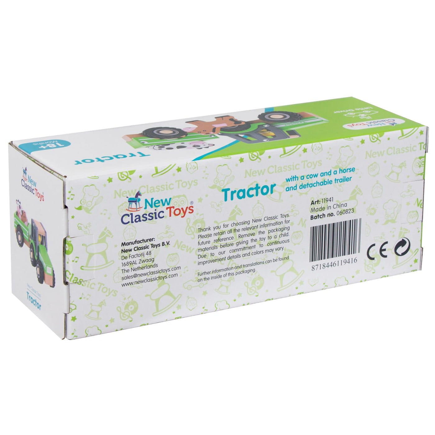 New Classic Toys - 11941 - Spielfahrzeuge - Traktor mit Anhänger, grün