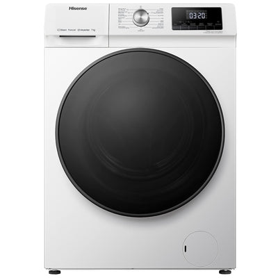 Hisense WFQA7014EVJM Waschmaschine mit Dampffunktion/ 7 kg /AquaStop/ 1400 U/min /15 Programme/ Inverter PowerDrive Motor/Edelstahltrommel/Kindersicherung/Trommelreinigung/Weiß