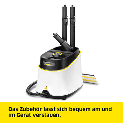 Kärcher Dampfreiniger SC 3 Deluxe, Dampfdruck: 3,5 bar, Aufheizzeit: 30 s, Leistung: 1.900 W, Flächenleistung: 75 m², Tank: 1 l, mit Bodenreinigungsset, Mikrofaser-Bezug, Düsen und Rundbürste