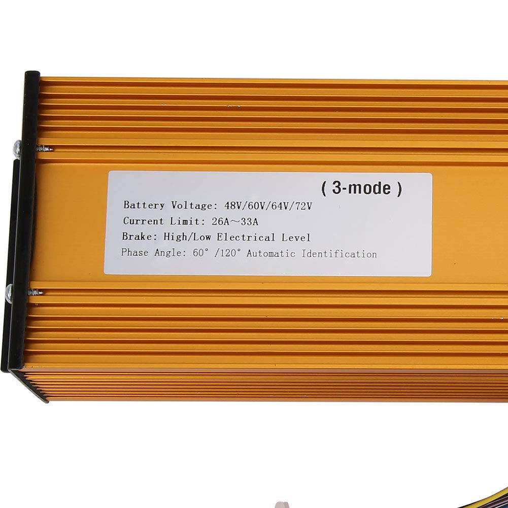 Dioche E-Bike Brushless Speed Motor Controller 12 Tube Three-Mode Sinusoid für Elektroroller 48V 60V 64V 72V 1000W-1500W Fahrrad Brushless Controller Kit