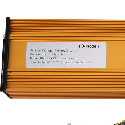 Dioche E-Bike Brushless Speed Motor Controller 12 Tube Three-Mode Sinusoid für Elektroroller 48V 60V 64V 72V 1000W-1500W Fahrrad Brushless Controller Kit