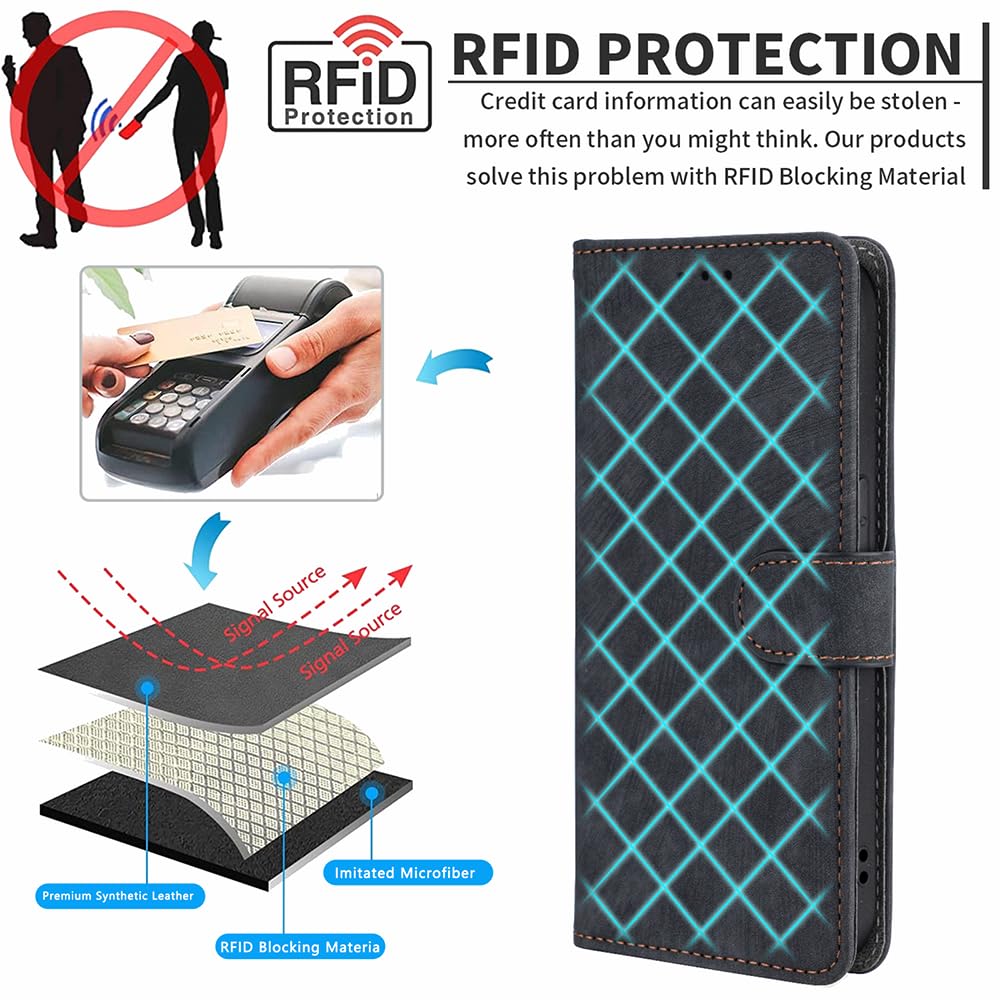 XINNI Handyhülle für Oscal Flat 1C/Blackview Wave 6C, RFID Protect PU/TPU Klappetui Schutzhülle Flip Magnetisch Telefonhülle, Blau