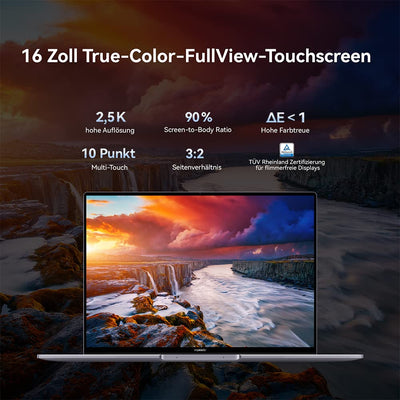 HUAWEI MateBook 16s 2023 | 16" 2.5 K True-Colour-Touchscreen | 13th Gen Intel Evo Platform Powered by Intel Core i9 | 16 GB RAM | 1 TB SSD | Windows 11 | Space Gray | TÜV Rheinland Low Blue Light