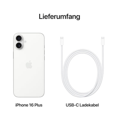 Apple iPhone 16 Plus 256 GB: 5G Handy mit Kamerasteuerung, A18 Chip und einem echten Boost für die Batterie. Funktioniert mit AirPods, Weiß