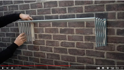 Amig – Wäscheständer Ausziehbar Für die Wand | hochbeständiges Aluminium | Edelstahlschrauben | Für Drinnen und Draußen | Einfache Installation | Maße: 100x14x3 cm