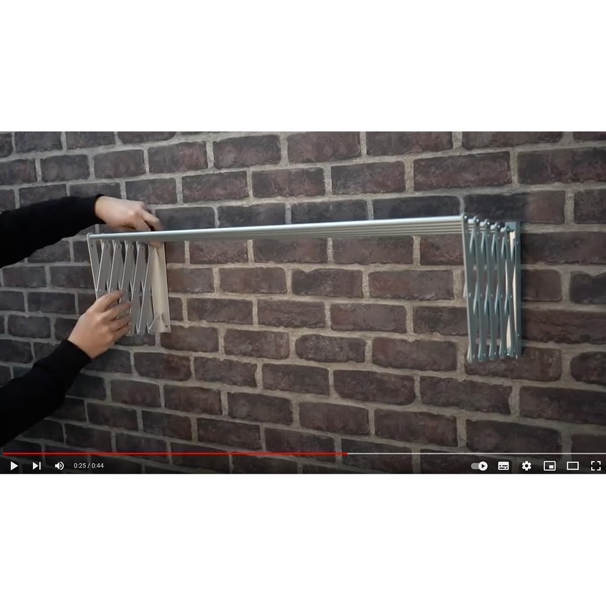 Amig – Wäscheständer Ausziehbar Für die Wand | hochbeständiges Aluminium | Edelstahlschrauben | Für Drinnen und Draußen | Einfache Installation | Maße: 100x14x3 cm