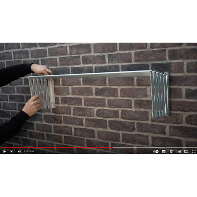Amig – Wäscheständer Ausziehbar Für die Wand | hochbeständiges Aluminium | Edelstahlschrauben | Für Drinnen und Draußen | Einfache Installation | Maße: 100x14x3 cm