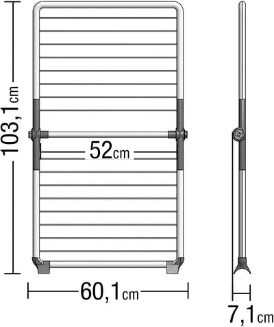 JUWEL Wäschetrockner Superdry Wing Obsidian Grey (Badewannentrockner klappbar, Trockenlänge 8,8 m, Wäscheständer für Dusche/Balkon, mit Kunststoff-Wäscheleinen) 40805